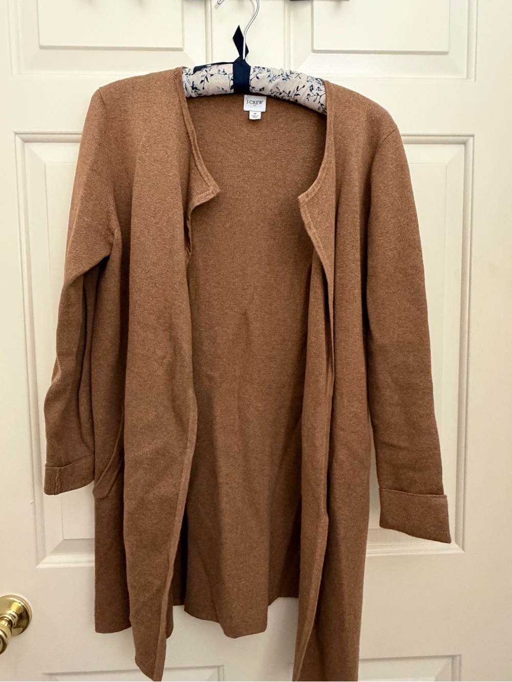 J. Crew Camel Open-Front Long Cardigan